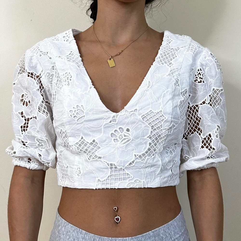Karina Grimaldi cropped tie back top